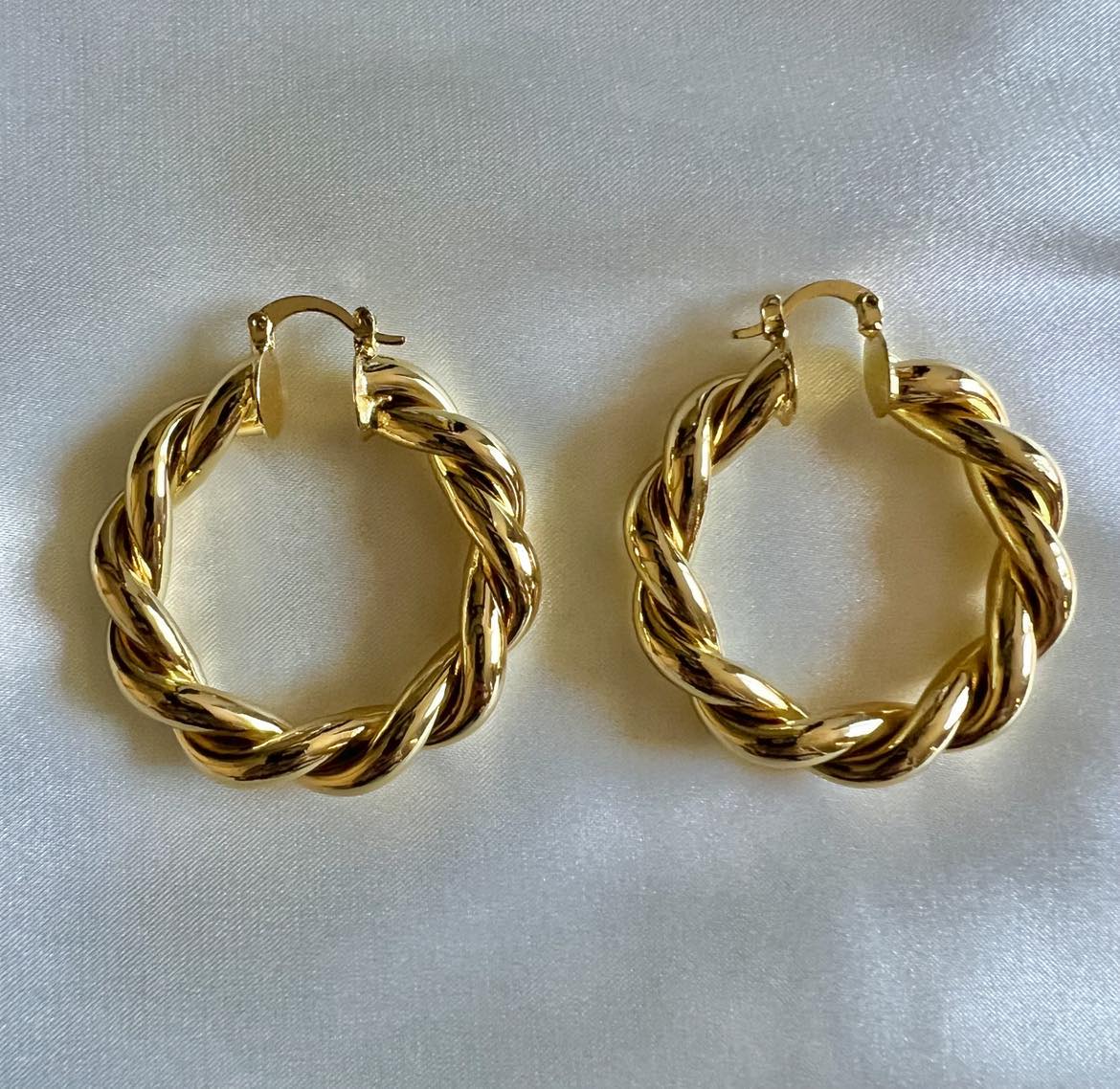 Twisted Round Hoop Earrings